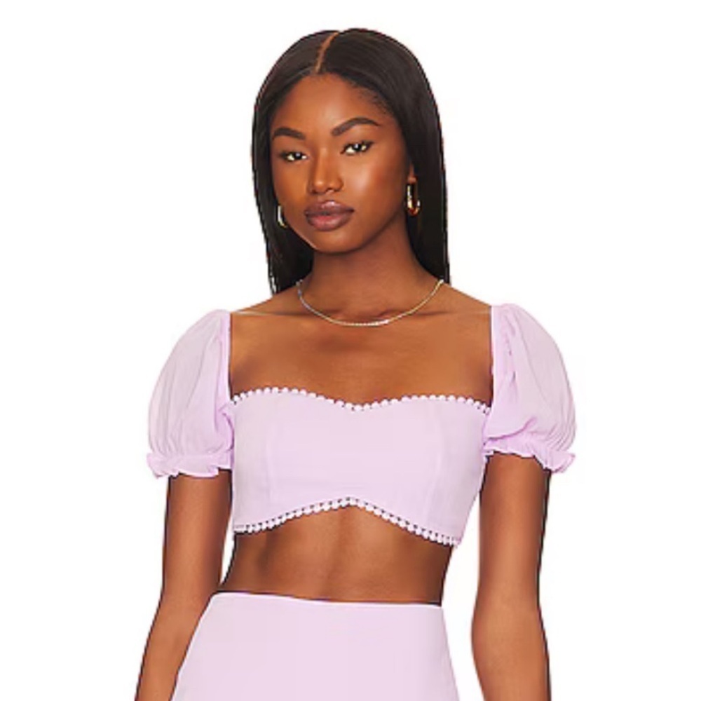 MORE TO COME Fiona Crop Top in Lilac Size S